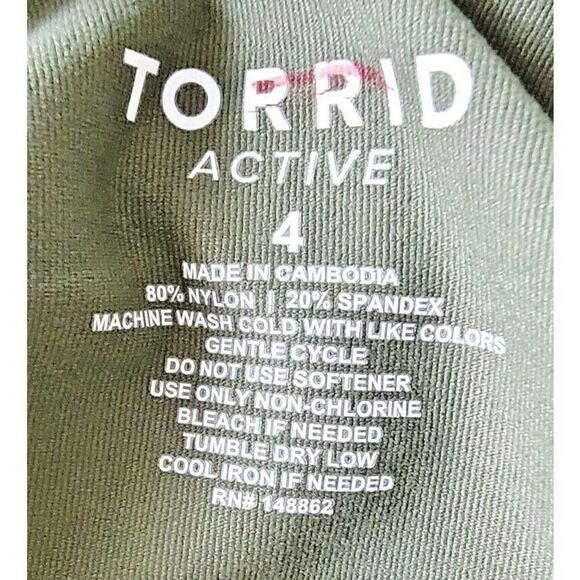 Torrid Active Size 4 Tank Top Olive Green Sleeveless‎ Stretch Adjustable Straps - Picture 4 of 4